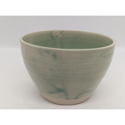 Sea green stoneware bowl by Louise Tomlins (small), bespoke filled with hand poured candle (1)