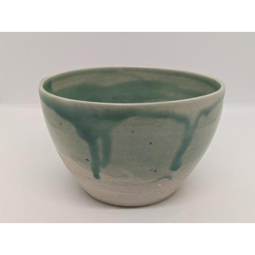 Sea green stoneware bowl by Louise Tomlins, bespoke filled with hand poured candle (3)