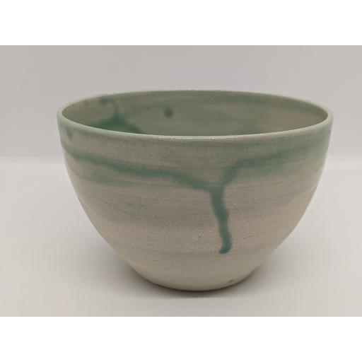 Sea green stoneware bowl by Louise Tomlins, bespoke filled with hand poured candle (4)