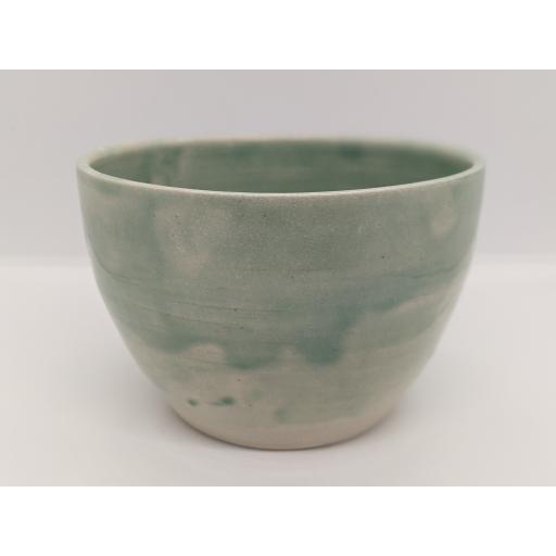 Sea green stoneware bowl by Louise Tomlins, bespoke filled with hand poured candle (2)