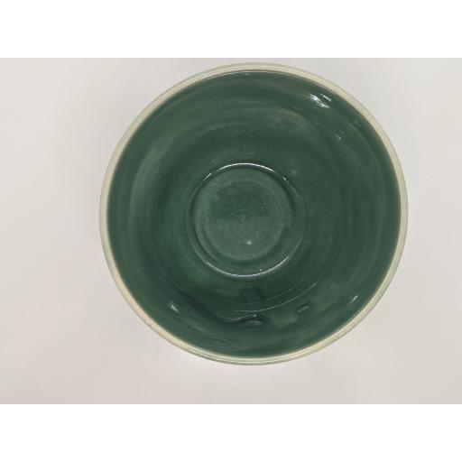 Sea green stoneware bowl by Louise Tomlins, bespoke filled with hand poured candle (1)