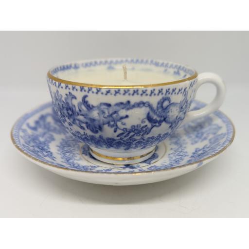 Victorian blue and white 'Dragon' teacup and saucer c 1837