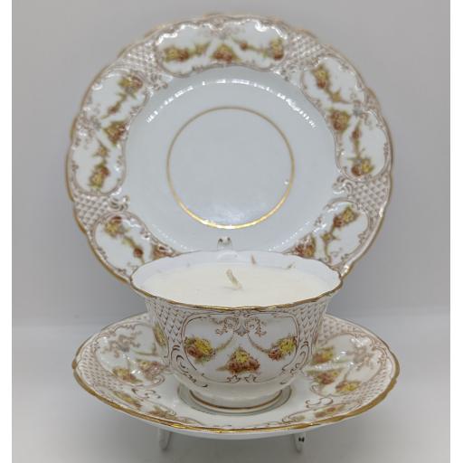 Victorian Staffordshire tea trio c 1890