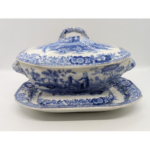 Spode lidded sauce tureen/butter dish c 1790